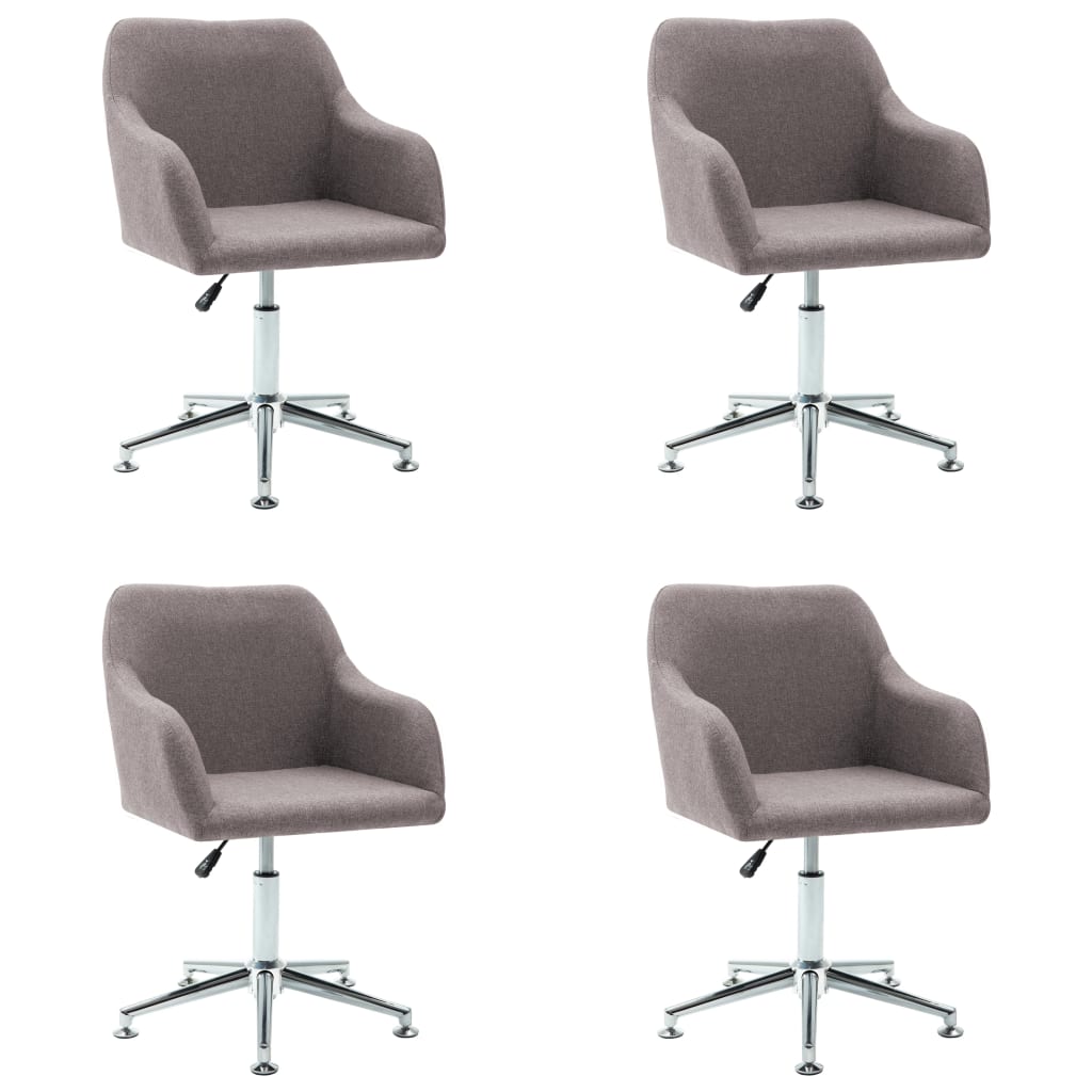 Sillas De Comedor Giratorias 4 Unidades Tela Taupe