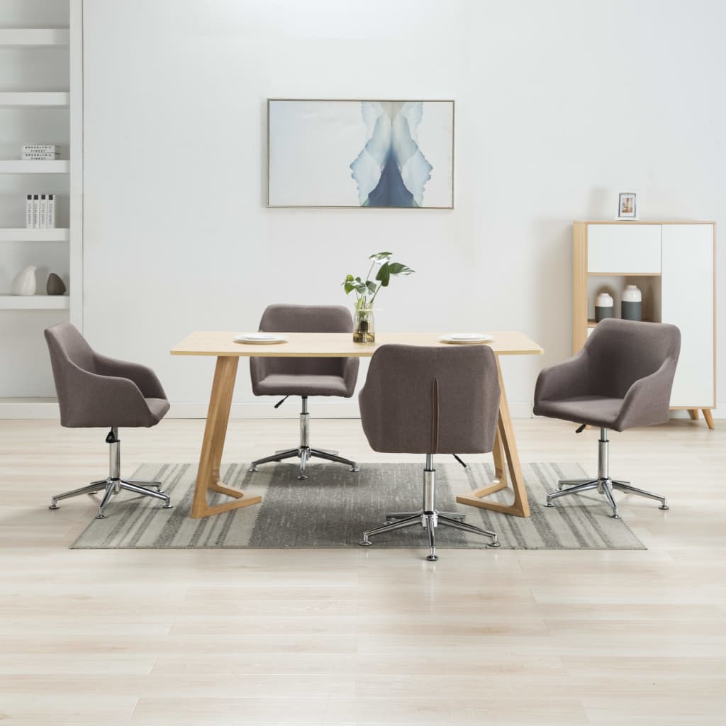 Sillas De Comedor Giratorias 4 Unidades Tela Taupe