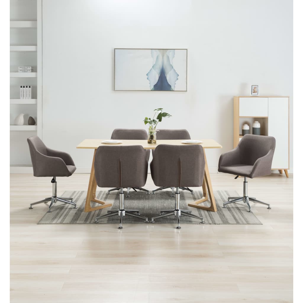 Sillas De Comedor Giratorias 4 Unidades Tela Taupe