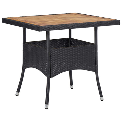 Mesa Comedor Para Jardín Ratán Sintético Madera De Acacia