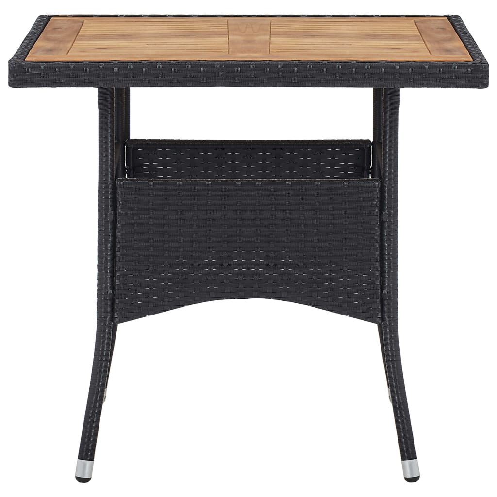 Mesa Comedor Para Jardín Ratán Sintético Madera De Acacia