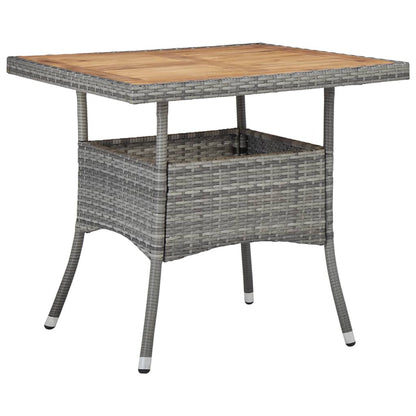 Mesa Comedor Para Jardín Ratán Sintético Madera De Acacia