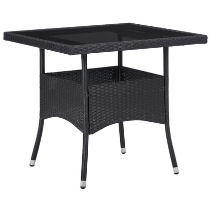 Mesa De Comedor De Jardín Ratán Sintético Y Vidrio