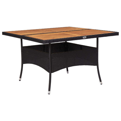 Mesa De Comedor De Jardín Ratán Sintético Y Vidrio
