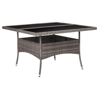 Mesa De Comedor De Jardín Ratán Sintético Y Vidrio