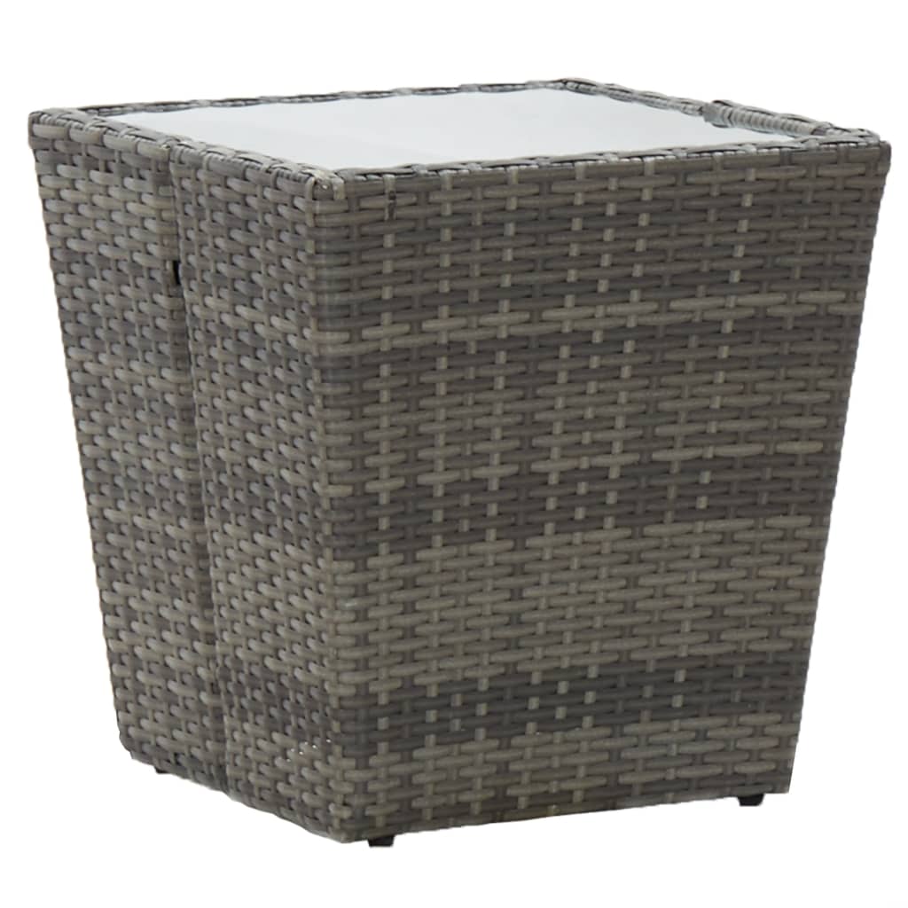 Mesa De Centro Ratán Pe Vidrio Templado 41,5X41,5X44Cm