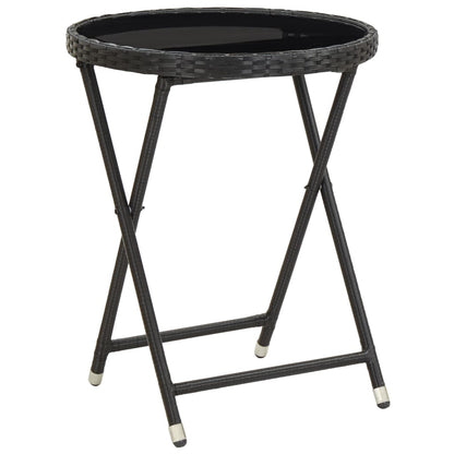 Mesa De Centro Ratán Sintético Y Vidrio Templado 60 Cm