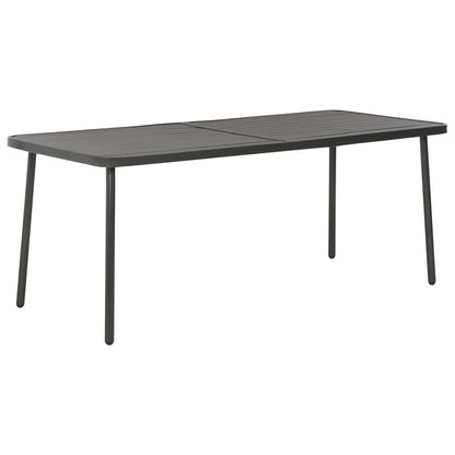 Mesa De Jardín De Acero Gris Oscuro 180X83X72 Cm