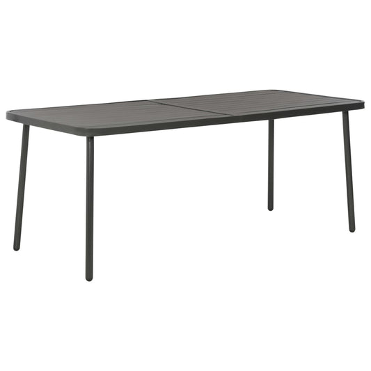 Mesa De Jardín De Acero Gris Oscuro 180X83X72 Cm