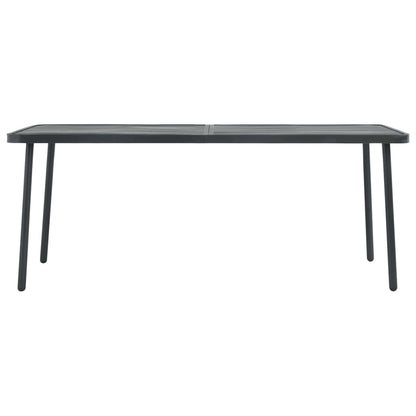Mesa De Jardín De Acero Gris Oscuro 180X83X72 Cm