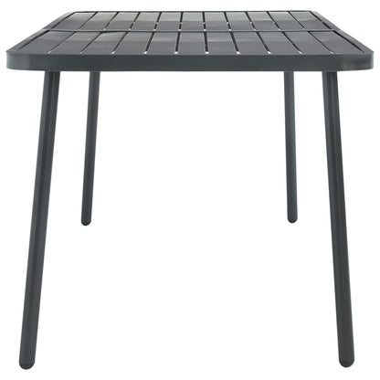 Mesa De Jardín De Acero Gris Oscuro 180X83X72 Cm