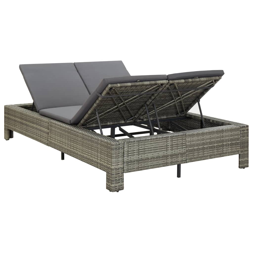 Tumbona Para 2 Personas Con Cojín Ratán Sintético