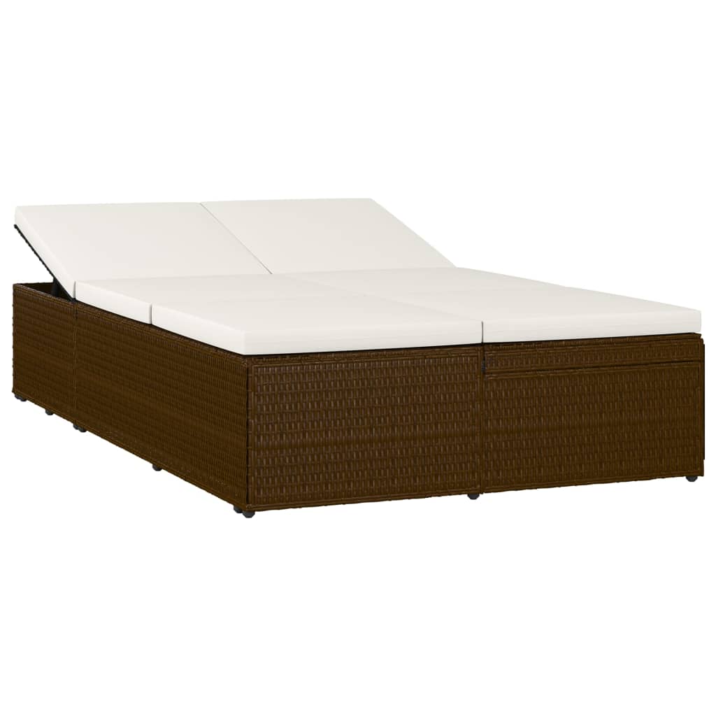 Tumbona Convertible Con Cojín De Ratán Sintético