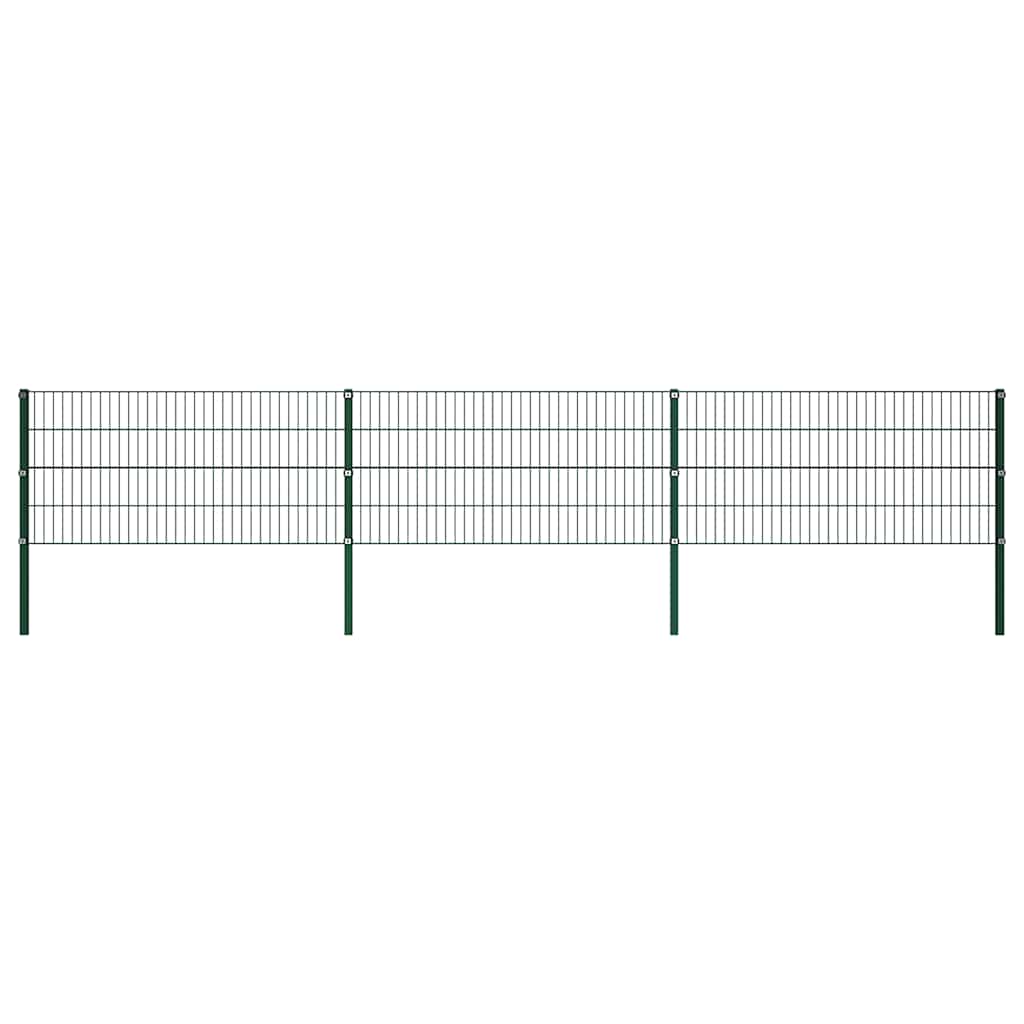 Panel De Valla Con Postes De Hierro 1040X Verde