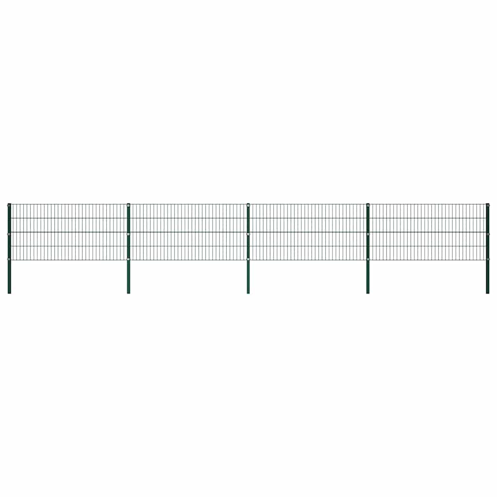 Panel De Valla Con Postes De Hierro 1040X Verde