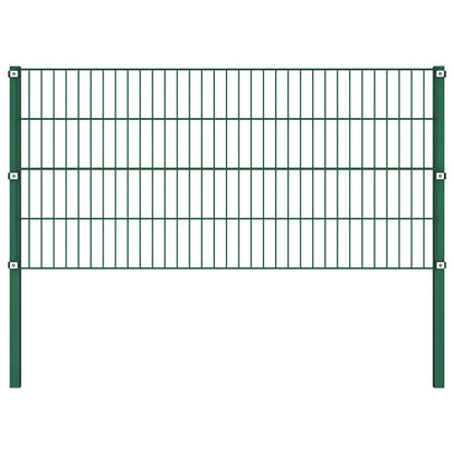 Panel De Valla Con Postes De Hierro 1040X Verde