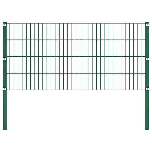 Panel De Valla Con Postes De Hierro 1040X Verde