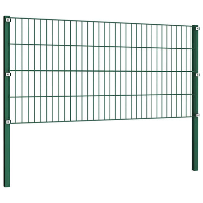 Panel De Valla Con Postes De Hierro 1040X Verde