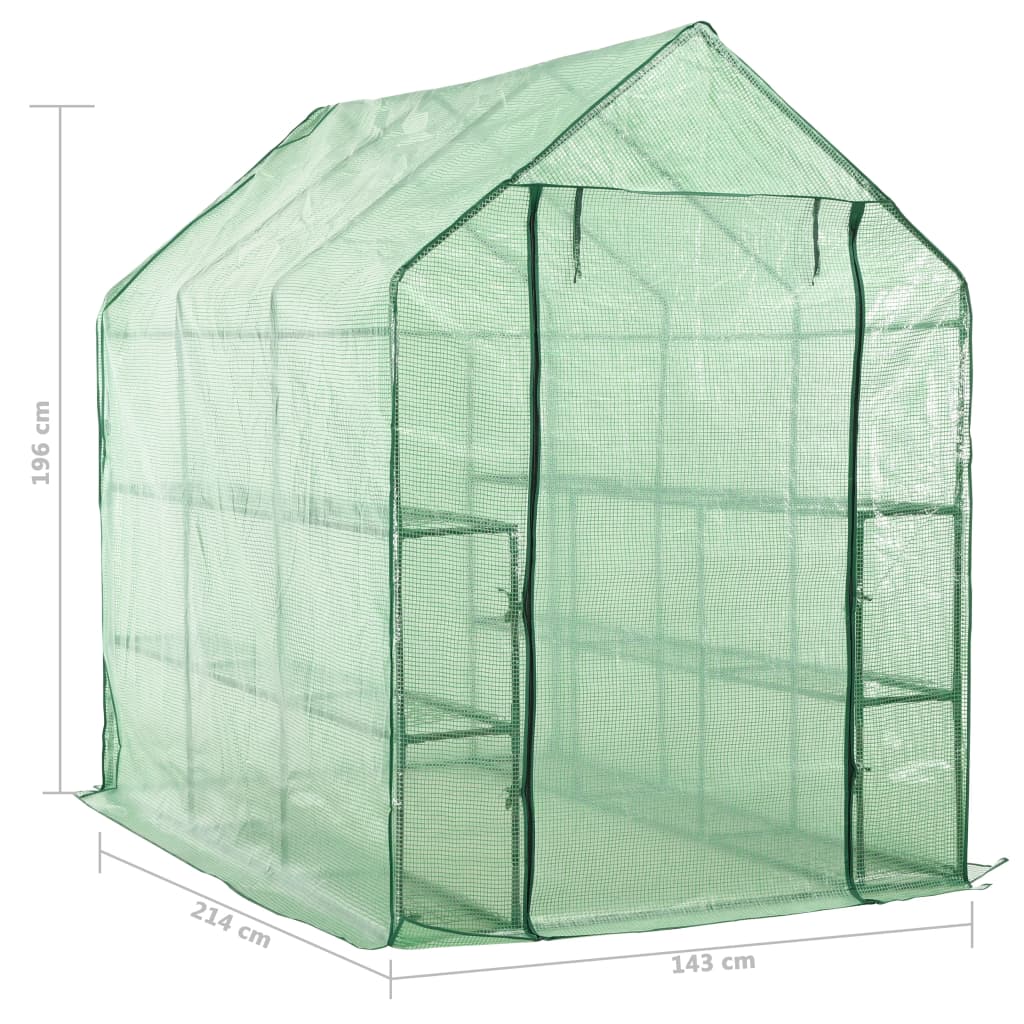 Invernadero Accesible Con 12 Estantes Acero 143X214X196 Cm