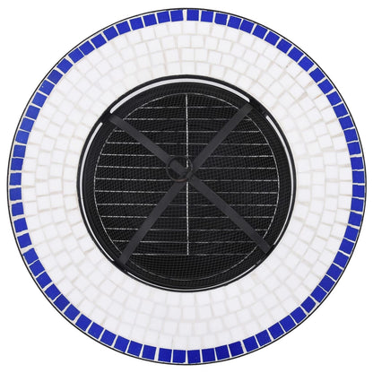 Brasero De Mosaico Cerámica Y Blanco 68 Cm