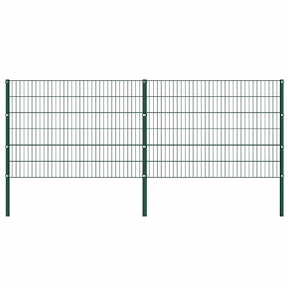 Panel De Valla Con Postes De Hierro 1040X Verde
