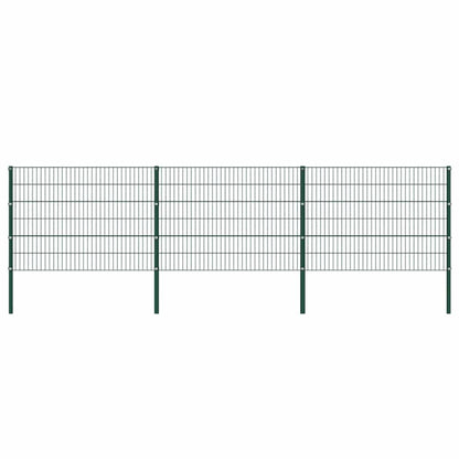 Panel De Valla Con Postes De Hierro 1040X Verde