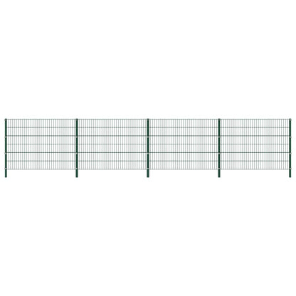 Panel De Valla Con Postes De Hierro 1040X Verde