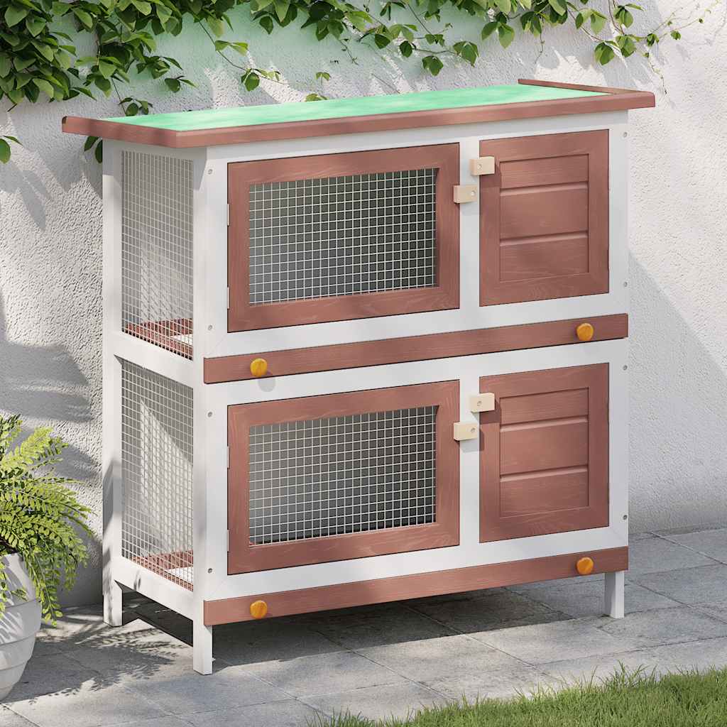 Casa De Animales Pequeños Jaula Conejera 4 Puertas Madera
