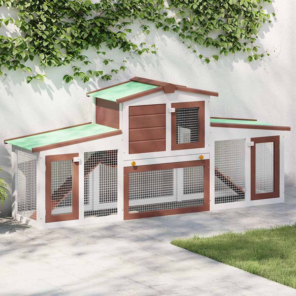 Casa De Animales Pequeños Jaula Conejera Con Tejados Madera