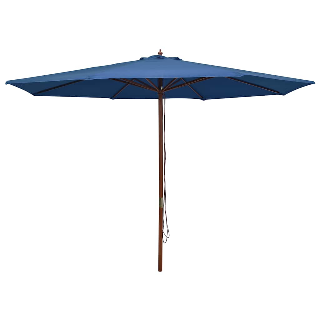 Sombrilla De Jardín Con Palo De Madera 350 Cm Gris