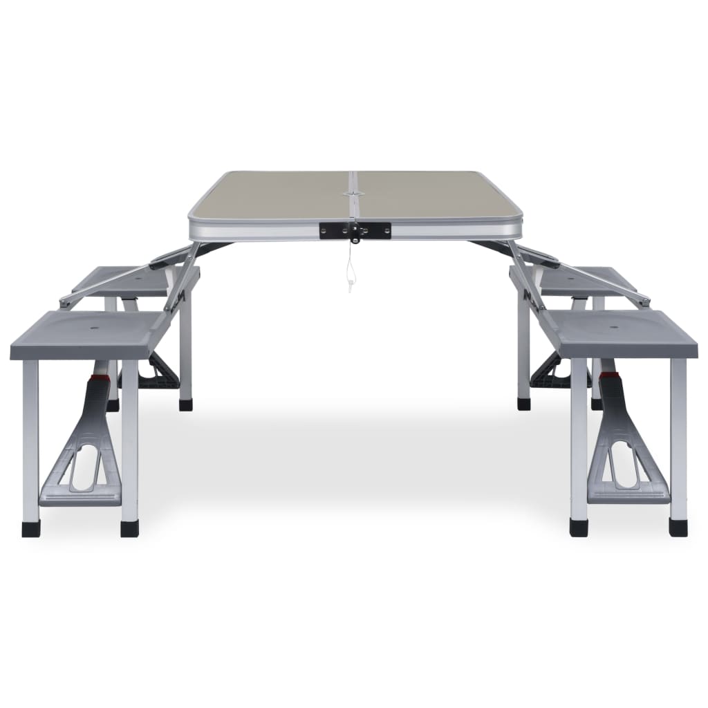 Mesa De Camping Plegable Con 4 Asientos Acero Aluminio