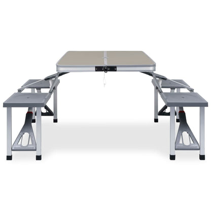Mesa De Camping Plegable Con 4 Asientos Acero Aluminio