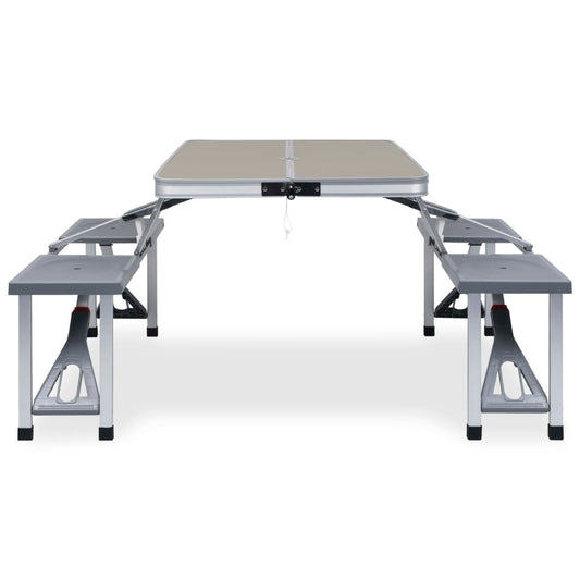 Mesa De Camping Plegable Con 4 Asientos Acero Aluminio