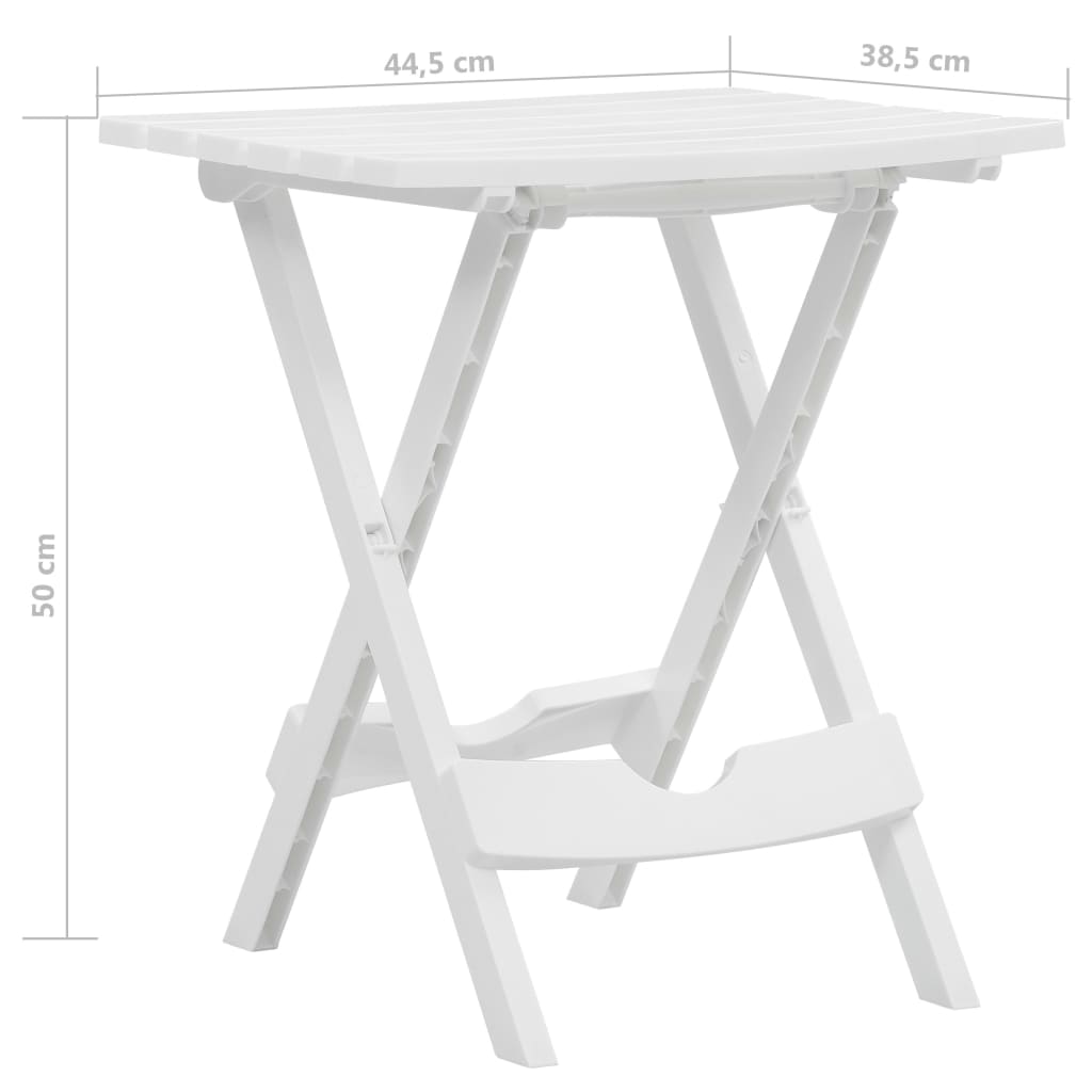 Mesa De Jardín Plegable Blanco 45,5X38,5X50 Cm