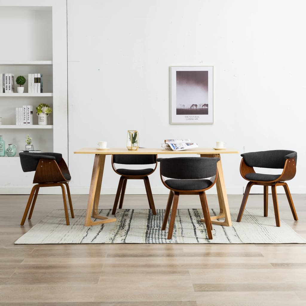 Sillas De Comedor 6 Uds Madera Curvada Y Cuero Sintético Crema