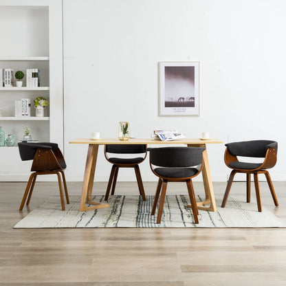 Sillas De Comedor 6 Uds Madera Curvada Y Cuero Sintético Crema