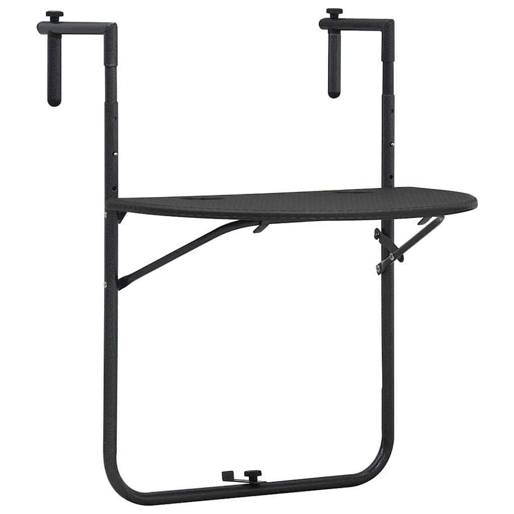 Mesa Balcón Colgante Plástico Aspecto Ratán 60X64X83,5Cm