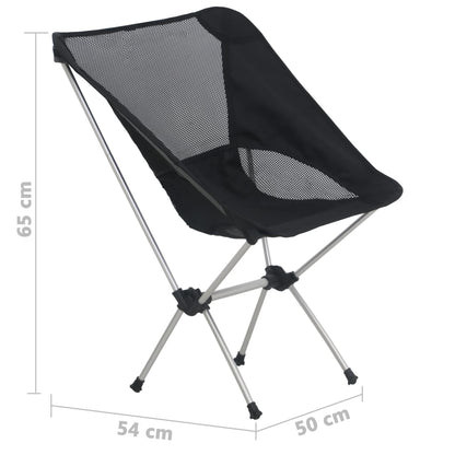 Sillas Camping Plegables 2 Uds Con Bolsa Aluminio 54X50X65 Cm