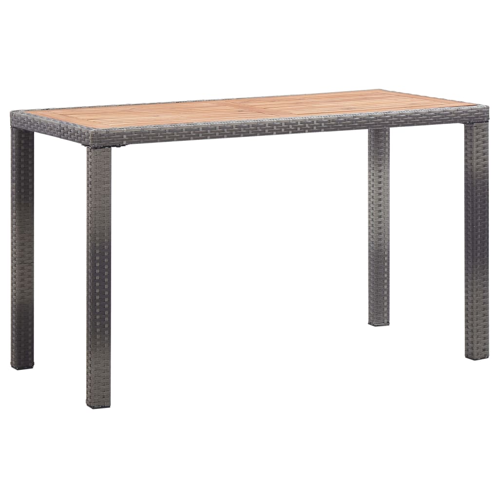 Mesa De Jardín Madera Maciza Acacia Gris Y Marrón