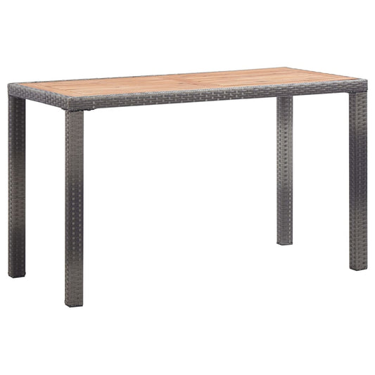 Mesa De Jardín Madera Maciza Acacia Gris Y Marrón