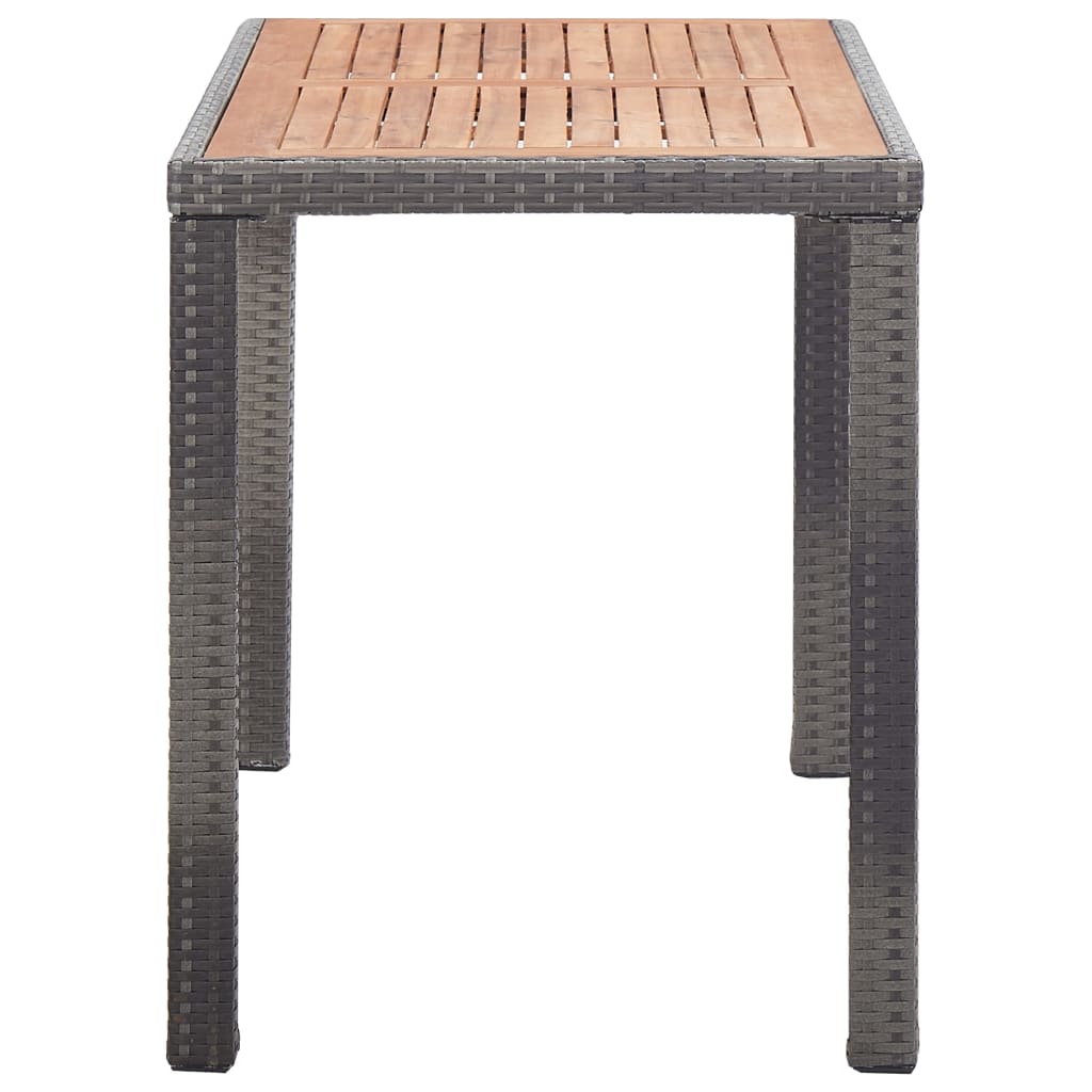 Mesa De Jardín Madera Maciza Acacia Gris Y Marrón