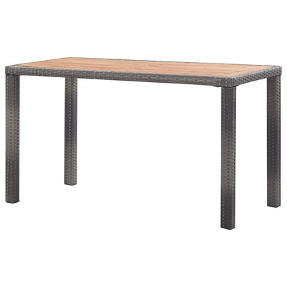 Mesa De Jardín Madera Maciza Acacia Gris Y Marrón