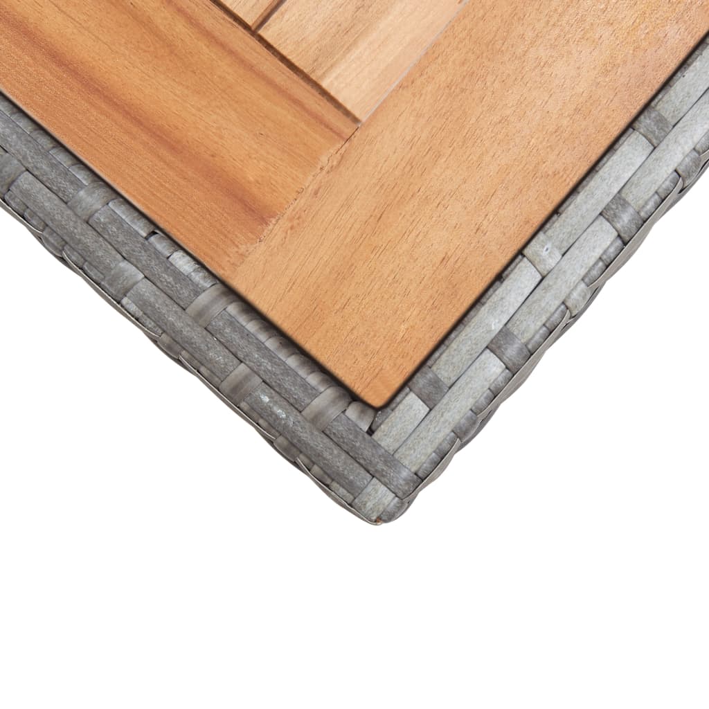Mesa De Jardín Madera Maciza Acacia Gris Y Marrón