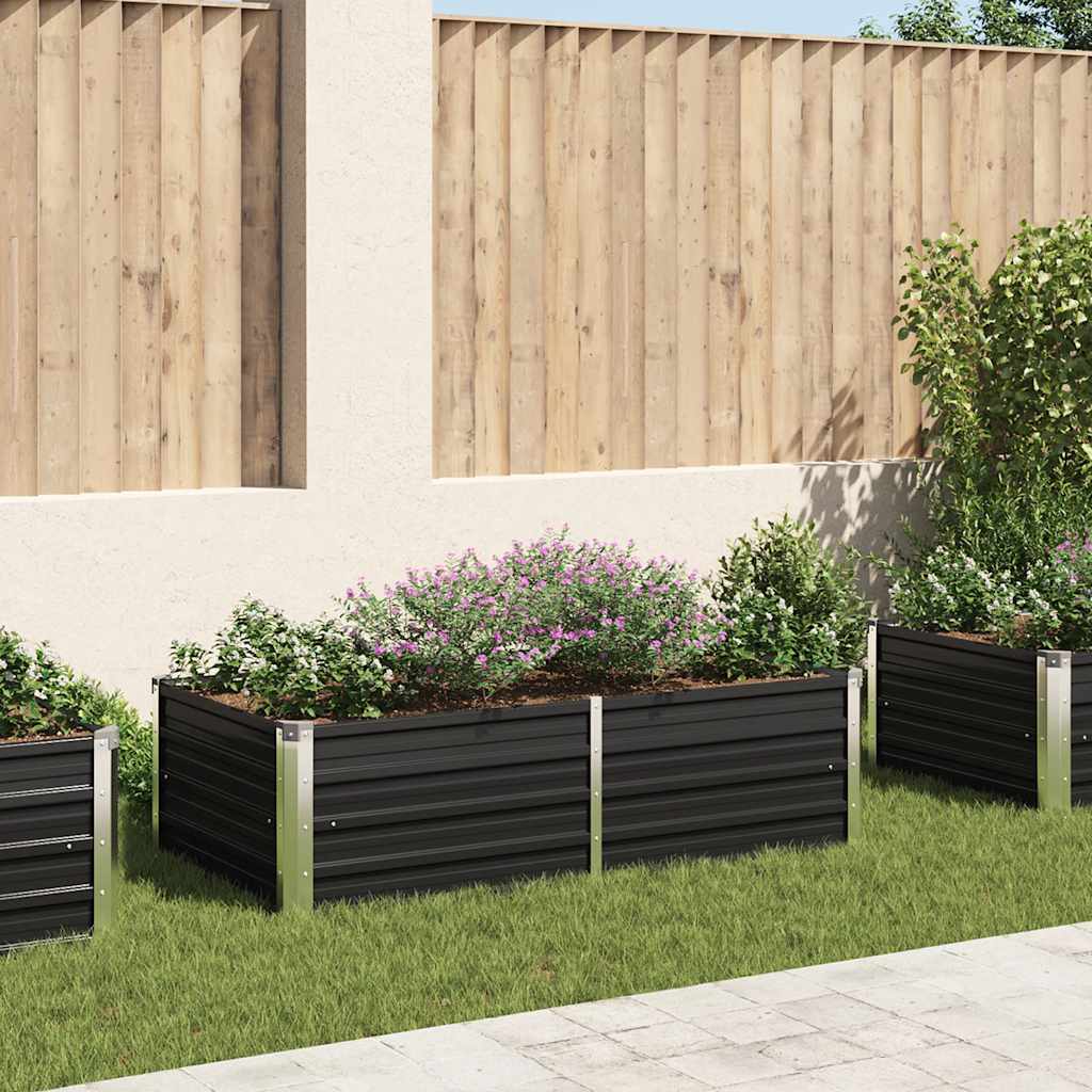 Jardinera Elevada Acero Galvanizado Gris 160X80X77Cm