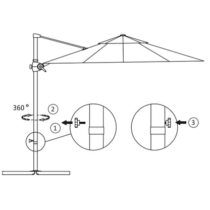 Sombrilla De Jardín Voladiza Palo De Acero Azure 300 Cm