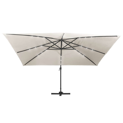 Sombrilla Voladiza Luces Led Y Poste Aluminio 4X3 M