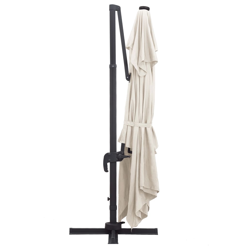 Sombrilla Voladiza Luces Led Y Poste Aluminio 4X3 M