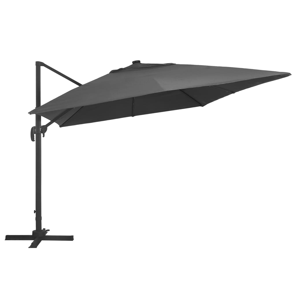 Sombrilla Voladiza Luces Led Poste Aluminio 4X3 M