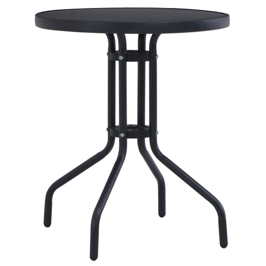 Mesa De Jardín Acero Y Vidrio 80 Cm