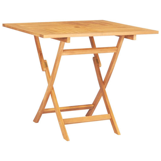 Mesa De Jardín Plegable Madera De Teca Maciza 85X85X76 Cm